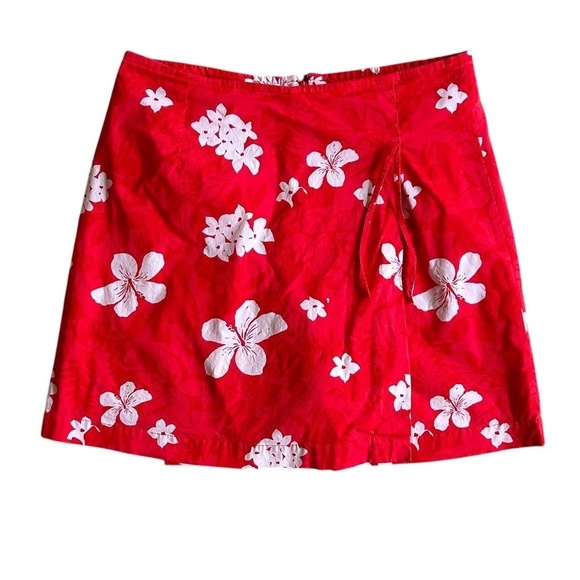 White Stag Women's Size 12 Red Floral Hawaiian Skort Casual Summer - Picture 7 of 7